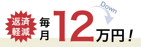 返済軽減 毎月 12万円！